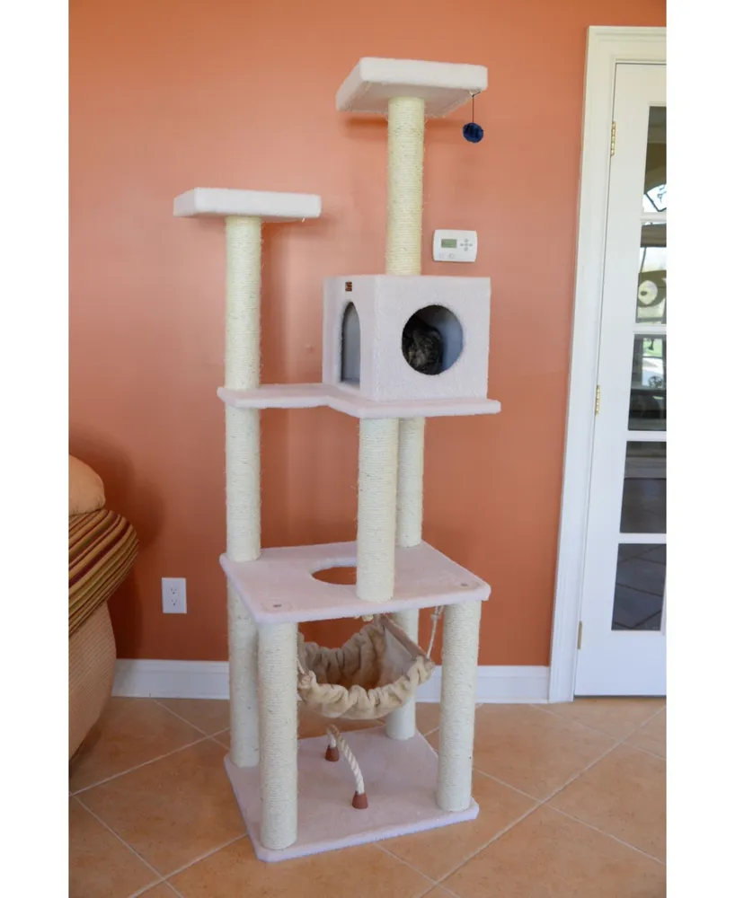 Armarkat Real Wood 4-Level Cat Tree, With Swing, Hammock, Condo & Perch