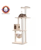 Armarkat 70" Real Wood Cat Furniture, Ultra Thick Faux Fur Covered Cat Condo House A7005, Beige