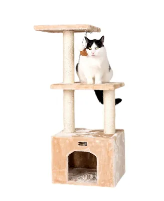 Armarkat 3-Tier Real Wood Cat Condo With Sisal Scratching Post