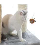 Armarkat X2001 Two-Level Platform Real Wood Scratcher with Sisal Carpet Board for Small Cats