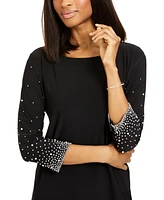 Msk Embellished-Sleeve Sheath Dress