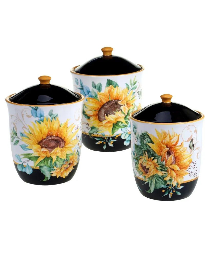 Certified International Sunflower Fields 3-Pc. Canister Set