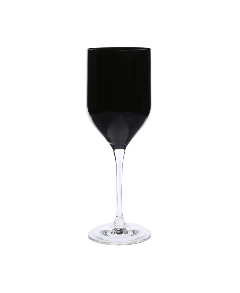 Classic Touch Black Stemmed Water Glasses, Set of 6