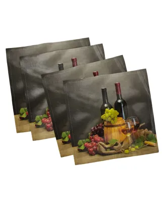 Ambesonne Winery Set of 4 Napkins, 12" x 12"