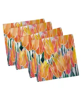 Ambesonne Tulip Set of 4 Napkins