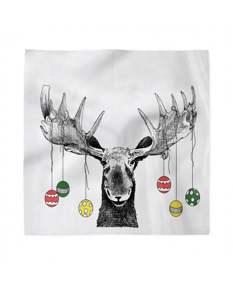 Ambesonne Moose Set of 4 Napkins