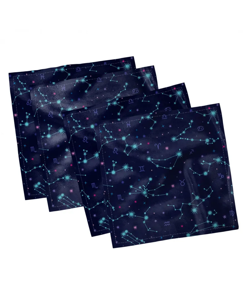 Ambesonne Astrology Set of 4 Napkins, 12" x 12"