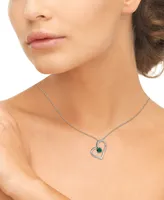 Emerald Heart 18" Pendant Necklace (1/2 ct. t.w.) in Sterling Silver