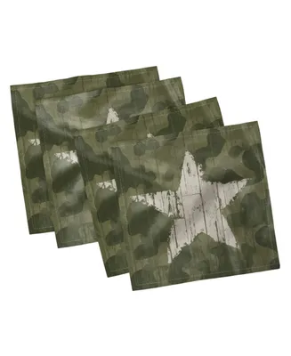 Ambesonne Camouflage Set of 4 Napkins, 12" x 12"