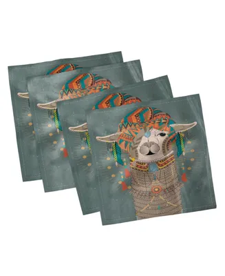 Ambesonne Llama Set of 4 Napkins