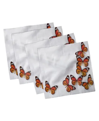 Ambesonne Butterflies Set of 4 Napkins