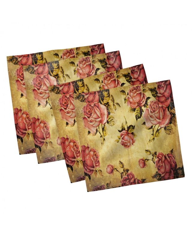 Ambesonne Rose Set of 4 Napkins, 18" x 18"