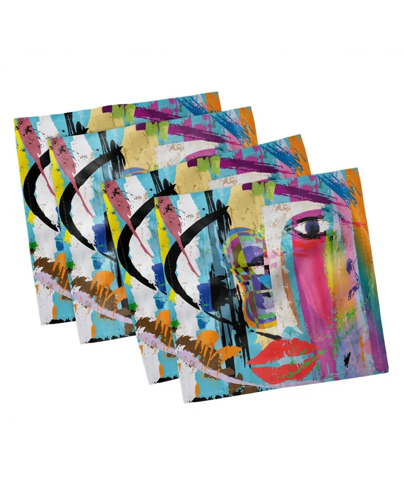 Ambesonne Art Set of 4 Napkins, 18" x 18"