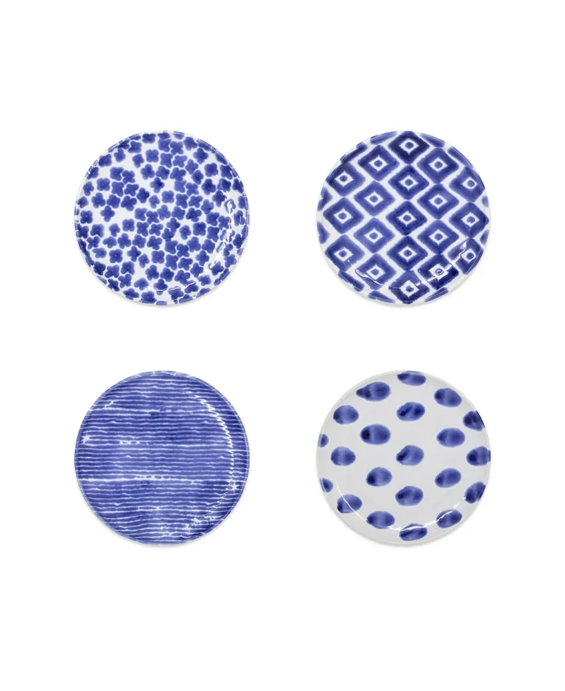 Vietri Santorini Assorted Cocktail Plates - Set of 4