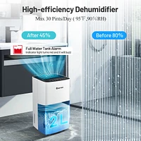 Pints 1500 Sq. Ft Portable Dehumidifier For Medium To Large Spaces