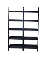 International Concepts Lean To Shelf Units with 5 Shelves, Set of 2