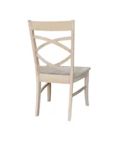 International Concepts Milano Chairs with Wood Seats, Set of 2