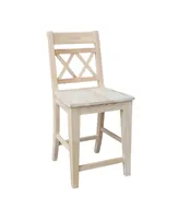 International Concepts Canyon Collection Counter Height Double X-Back Stool