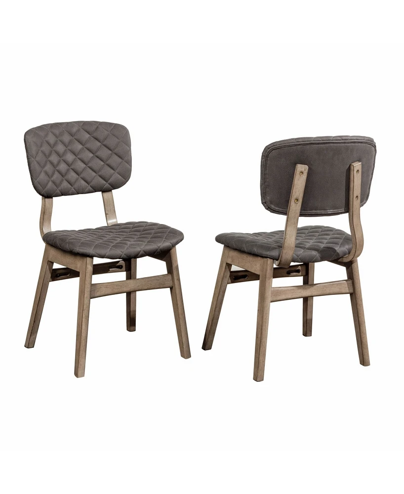 Hillsdale Alden Bay Modern Diamond Stitch Upholstered Dining Chair, Set of 2