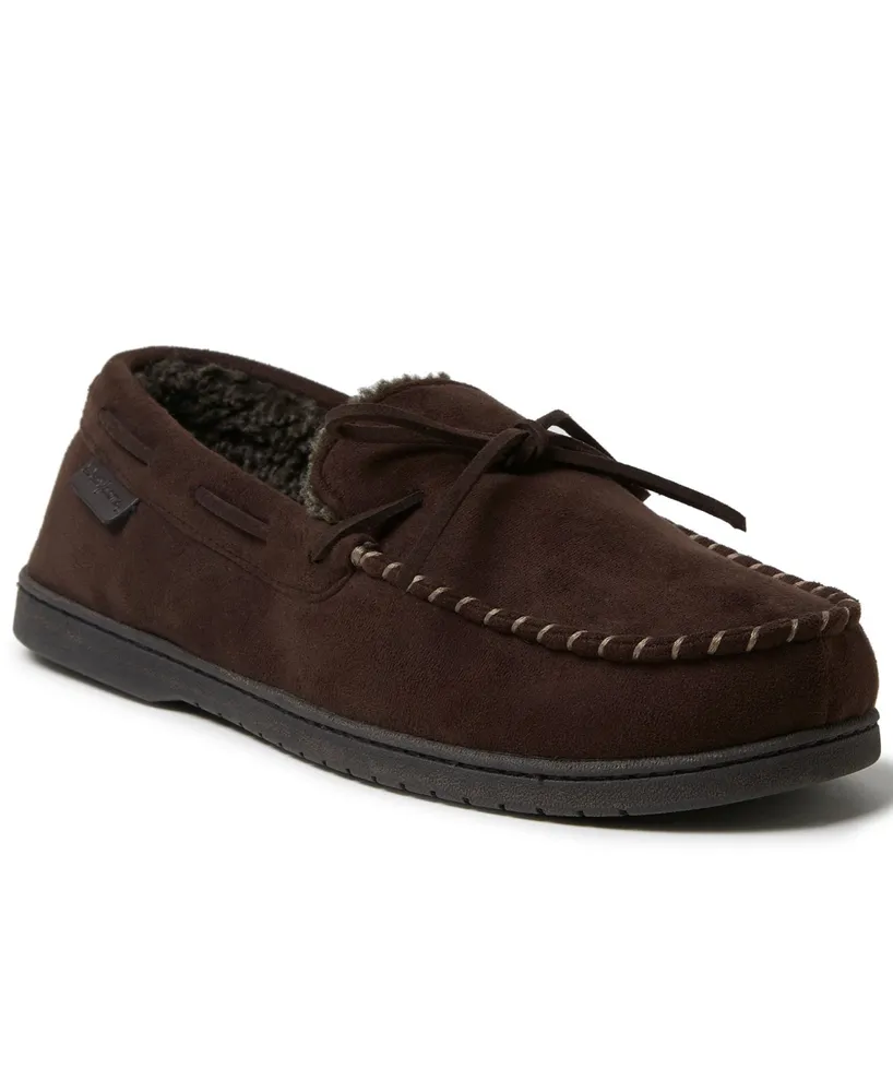 Dearfoams Men's Toby Microsuede Moccasin House Shoe Slipper