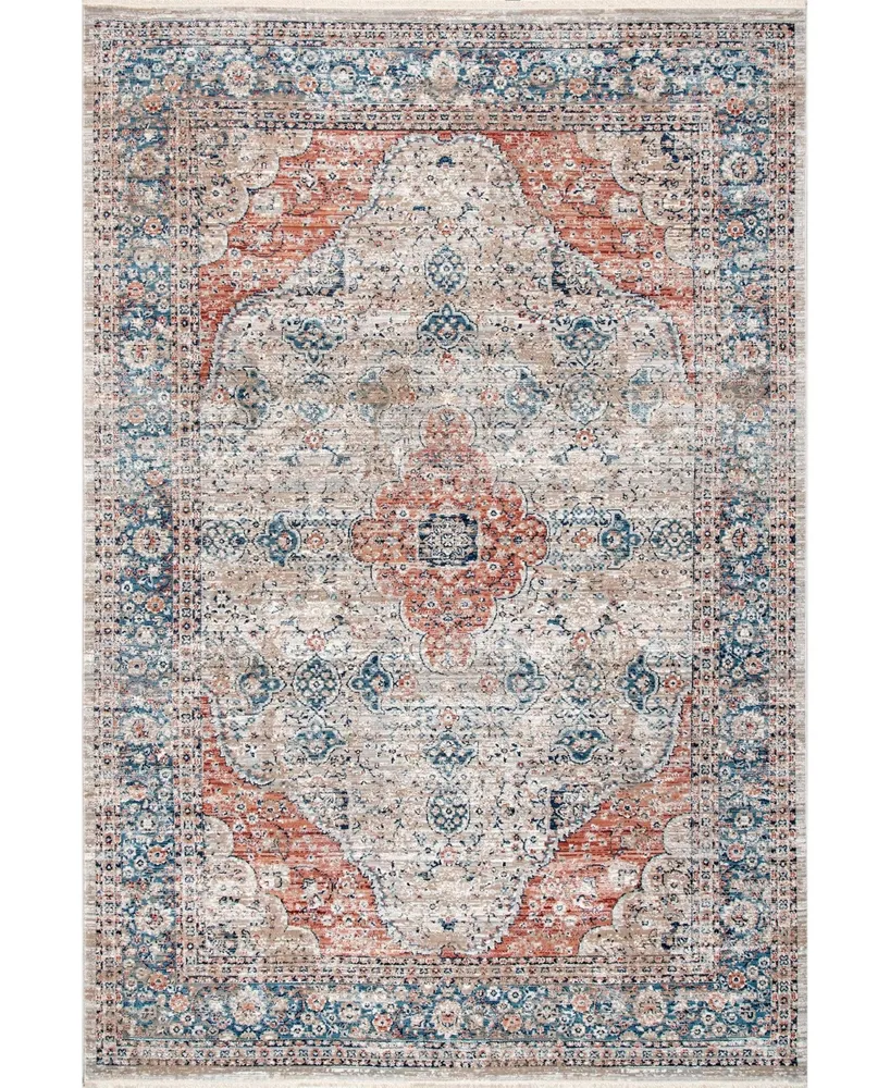 nuLoom Selina Despina Oriental Distressed Beige 4' x 6' Area Rug