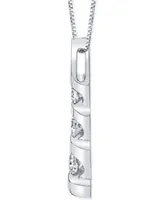 Diamond Three Stone 18" Pendant Necklace (1 ct. t.w.) in 14k White Gold