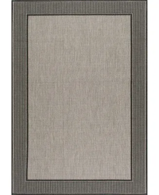 nuLoom Dawn Gris Border Gray 5'3" x 7'6" Outdoor Area Rug