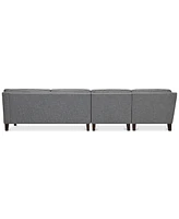 Closeout! Sandrew 4-Pc. Fabric Sectional with 2 Power Foot Rests, Created for Macy's