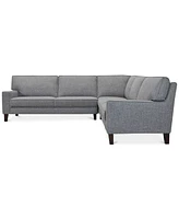 Closeout! Sandrew -Pc. Fabric Sectional with 2 Power Foot Rests