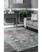 nuLoom Norbul Vintage-Inspired Floral Lacy Teal 6' x 9' Area Rug