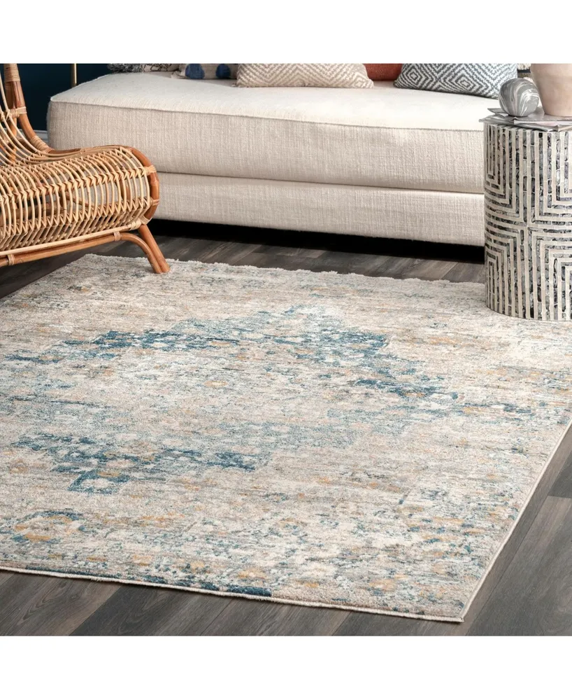 nuLoom Delicate Diana Persian Vintage-Inspired Blue 5'3" x 7'3" Area Rug