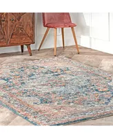 nuLoom Delicate Chanda Persian Vintage-Inspired Blue 5'3" x 7'3" Area Rug