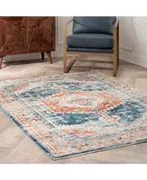 nuLoom Delicate Derya Persian Vintage-Inspired Blue 8' x 10' Area Rug