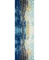 nuLoom Bodrum Vintage-Inspired Abstract Waterfall Blue 6'7" x 9' Area Rug