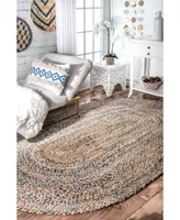 nuLoom Dune Road Hand Braided Eliz Blue 5' x 8' Area Rug