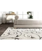 nuLoom Pattern Shag Vine Swirls Maisha 7'10" x 10' Area Rug