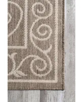 nuLoom Dawn Kathleen Krem 7'6" x 10'9" Outdoor Area Rug