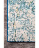 nuLoom Bodrum Vintage-Inspired Abstract Waterfall Blue 8' x 10' Area Rug