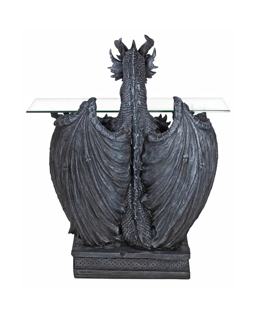 Design Toscano the Subservient Dragon Glass-Topped Sculptural Table