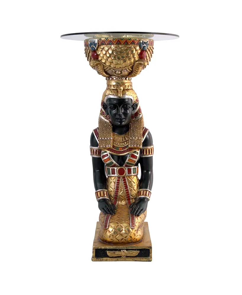 Design Toscano the Egyptian Goddess Eset Glass-Topped Table