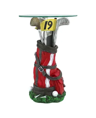 Design Toscano on Par Golf Bag Sculptural Glass-Topped Table