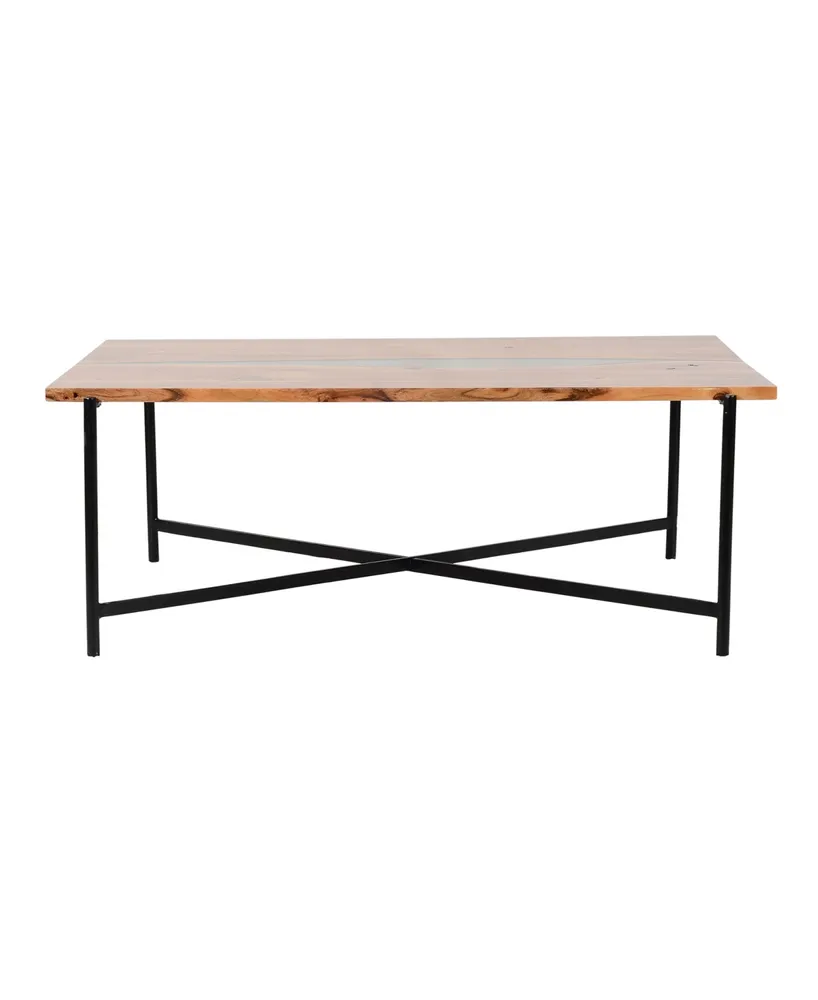 Alaterre Furniture Rivers Edge Acacia Wood and Acrylic Coffee Table