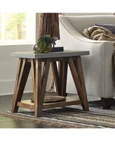 Alaterre Furniture Brookside Cement-Top Wood End Table