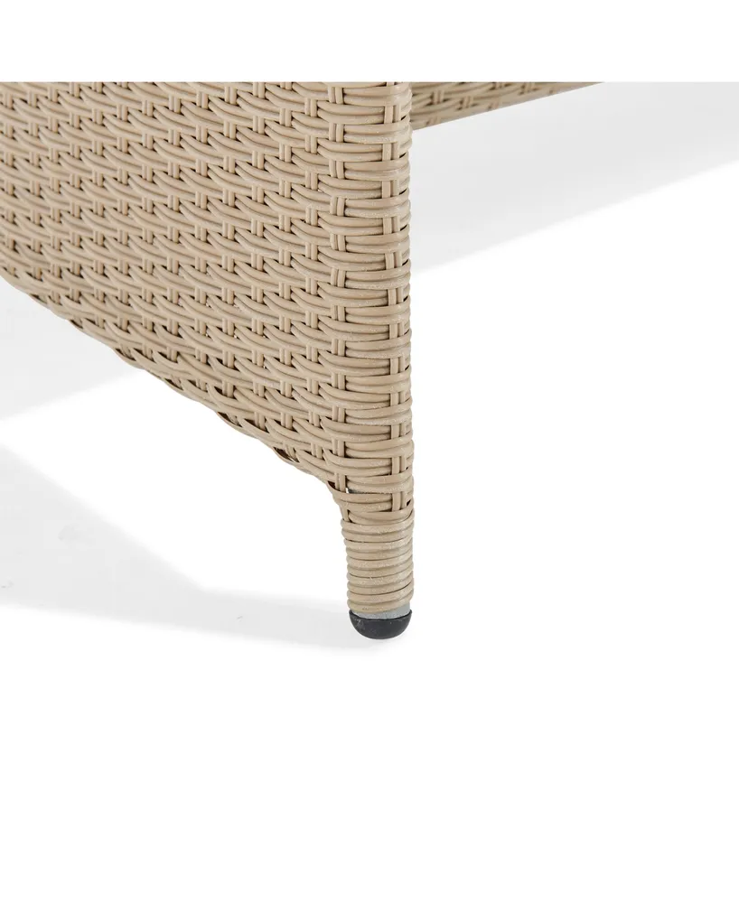 Alaterre Furniture Canaan All-Weather Wicker Outdoor Cocktail Table