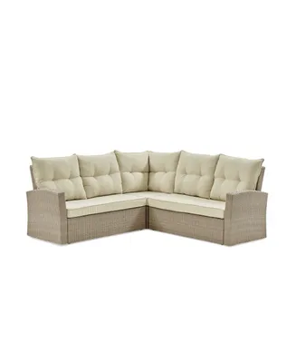 Alaterre Furniture Canaan All-Weather Wicker Outdoor Double Corner Sofa