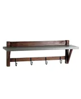 Alaterre Furniture Brookside Cement-Top Wood Entryway Coat Hook and Bench