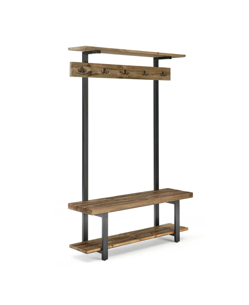 Alaterre Furniture Pomona Entryway Hall Tree with Bench