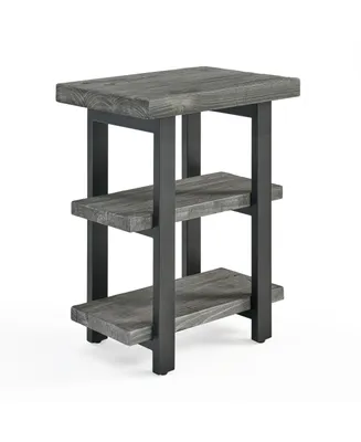 Alaterre Furniture Pomona Metal and Wood 2-Shelf End Table
