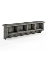 Alaterre Furniture Pomona Metal and Wood Wall Coat Hook with Bench