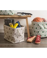 Design Imports Polyester Bin Ikat Stone Rectangle Large